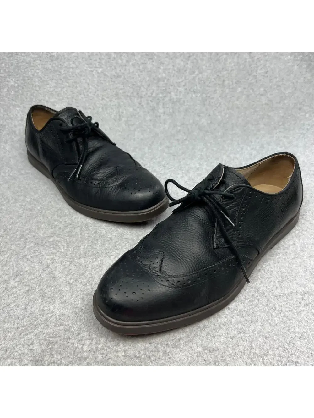 Vintage Polo Ralph Lauren Pebble Leather Wingtip Oxfords Shoes Mens Size 10.5
